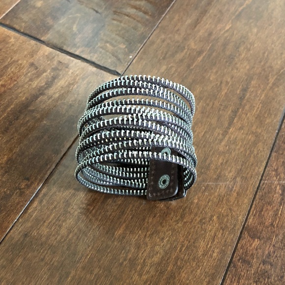 Leather Zipper Bracelet - Picture 2 of 5